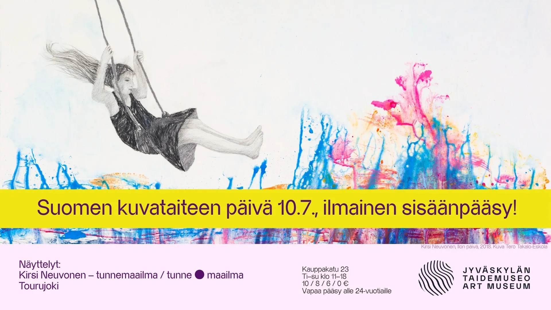 Suomen kuvataiteen päivänä 10.7. ilmainen sisäänpääsy Jyväskylän taidemuseoon
