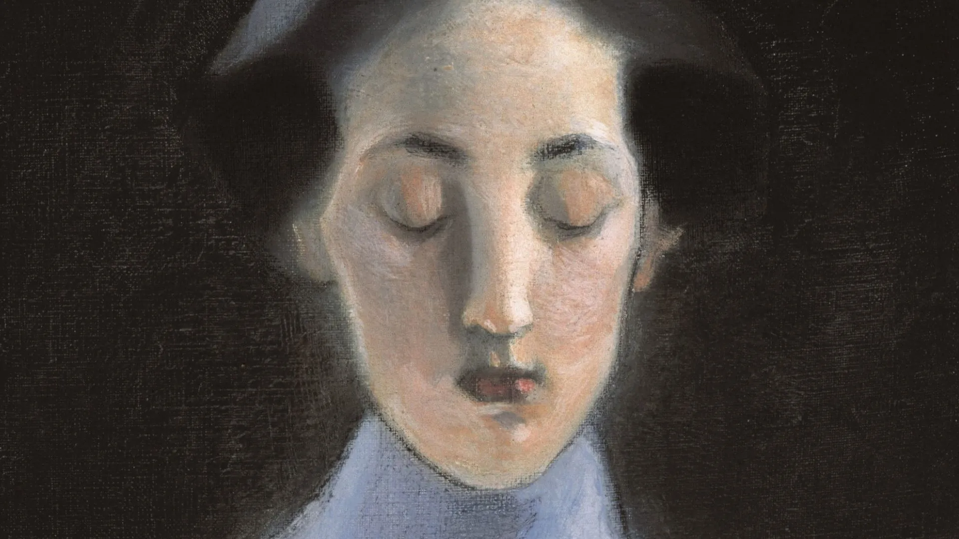 Yksityiskohta Helene Schjerfbeckin maalauksesta Hiljaisuus vuodelta 1907