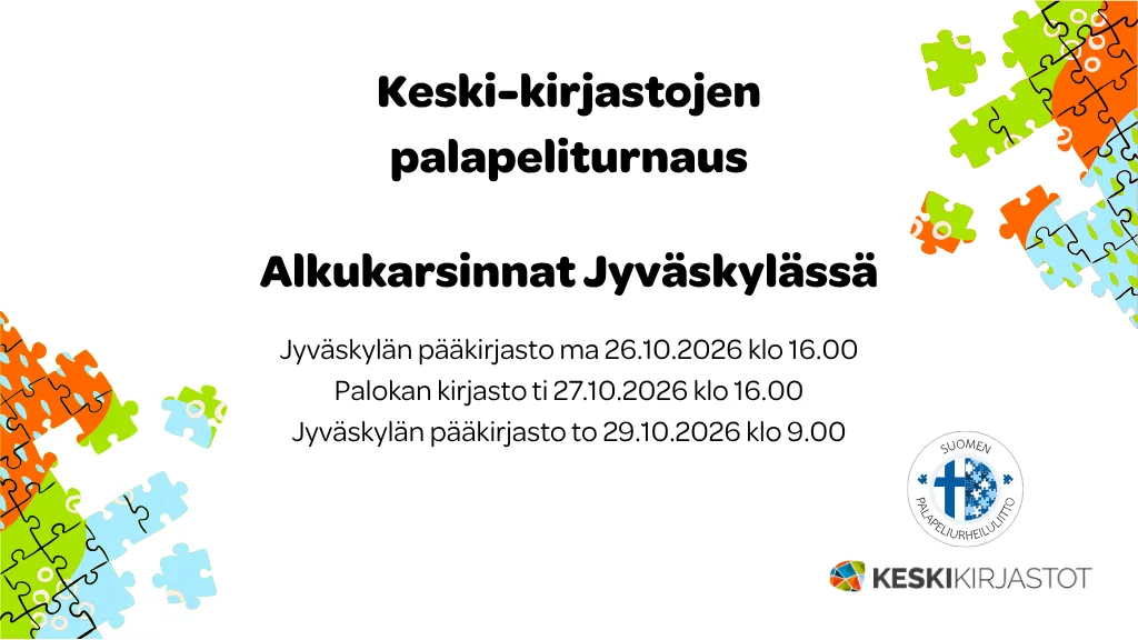 Keski-kirjastojen palapeliturnaus - Alkukarsinnat Jyväskylässä