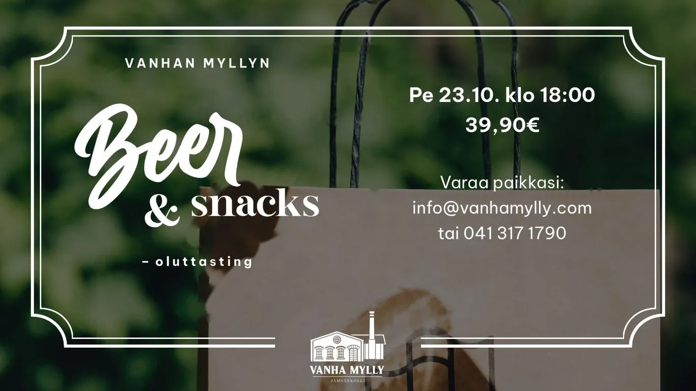 Vanhan Myllyn Beer & Snacks Tasting